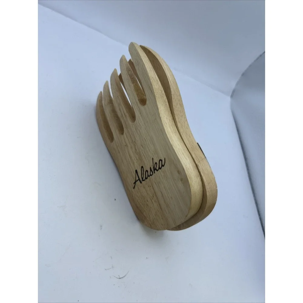 Salad and Pasta Server Set Bear Paw Alaska Souvenir